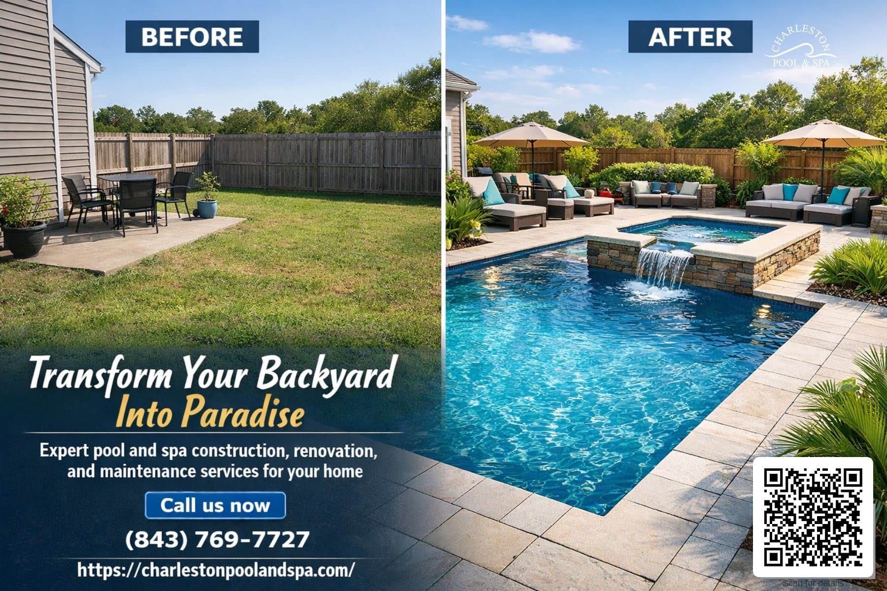 Example postcard generated by Afterplots for a nearby pool campaign.